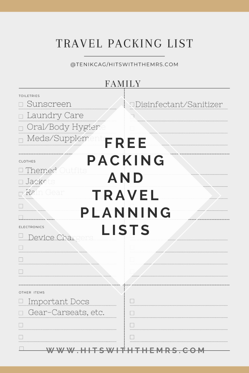Travel Packing List and Planner-Free Download!