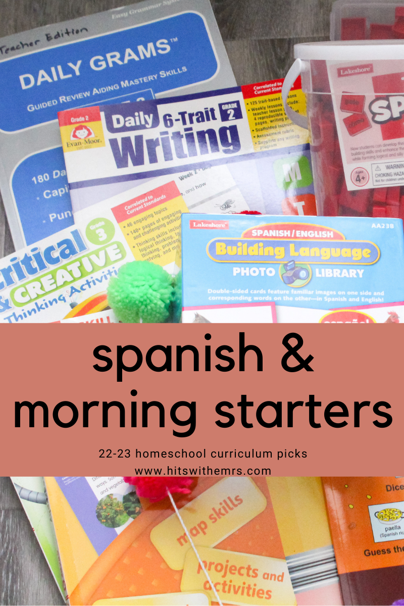 Bible, Foreign Language and Morning Starters Curriculum Picks, 22-23